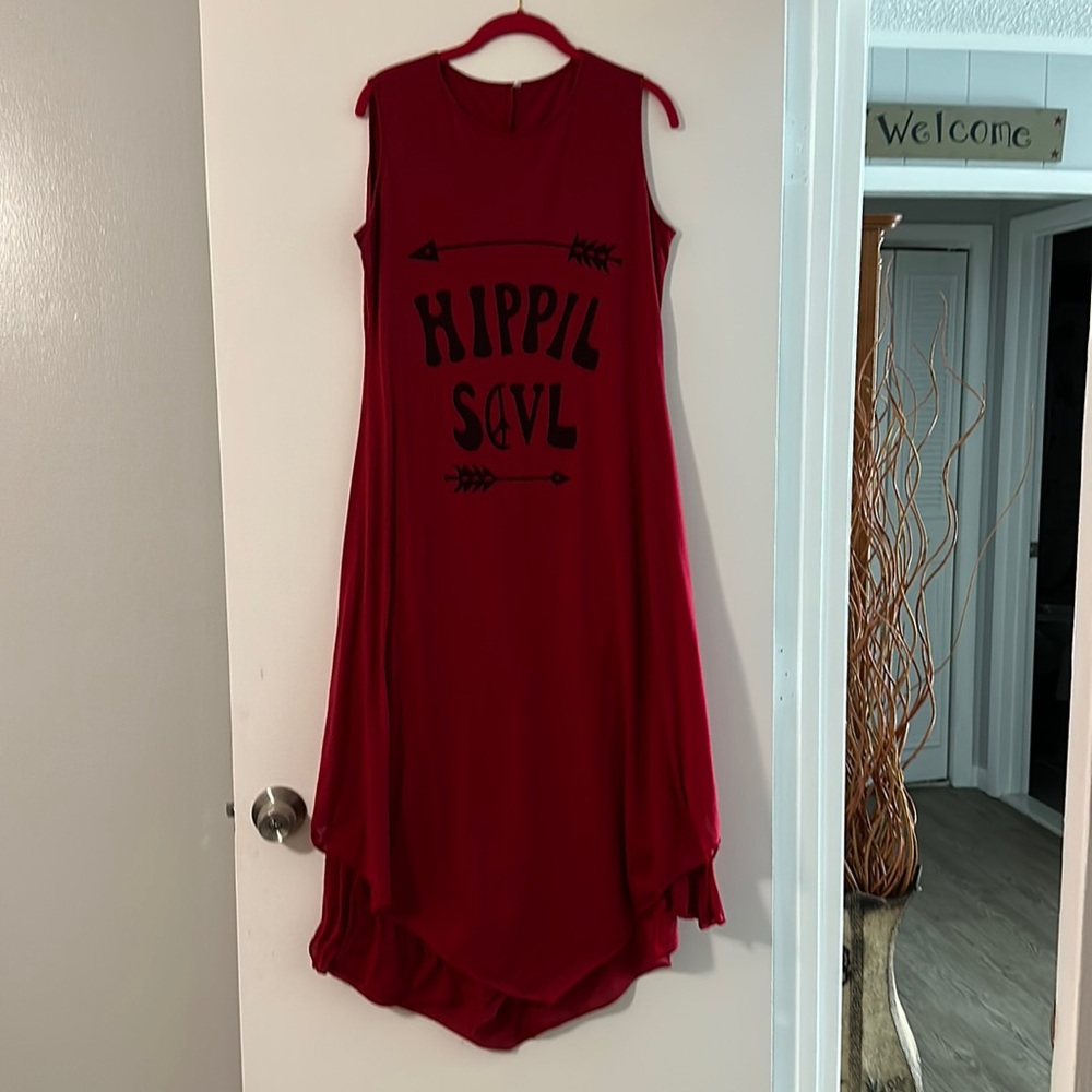 Red maxi dress